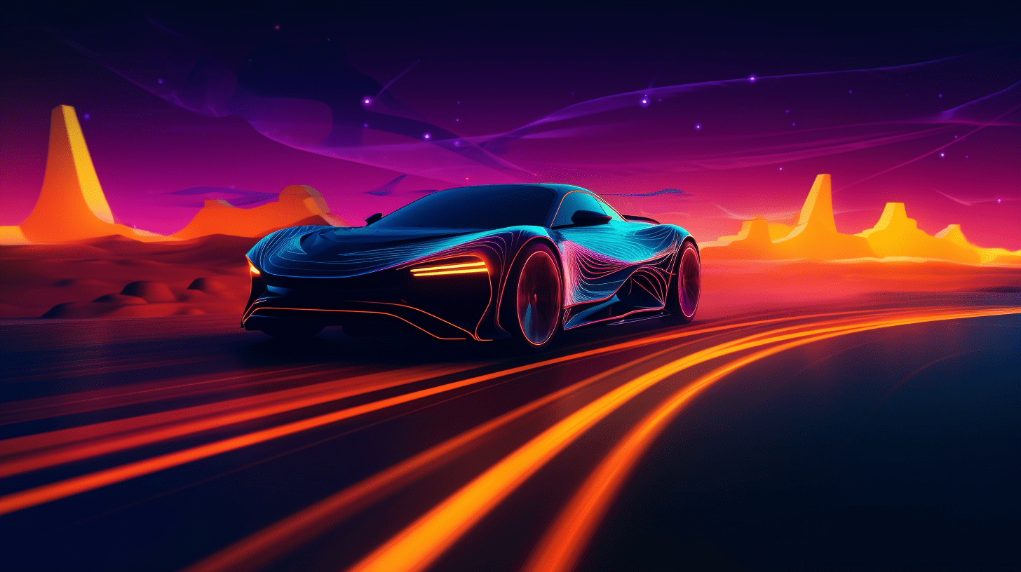 a futuristic, abstract car