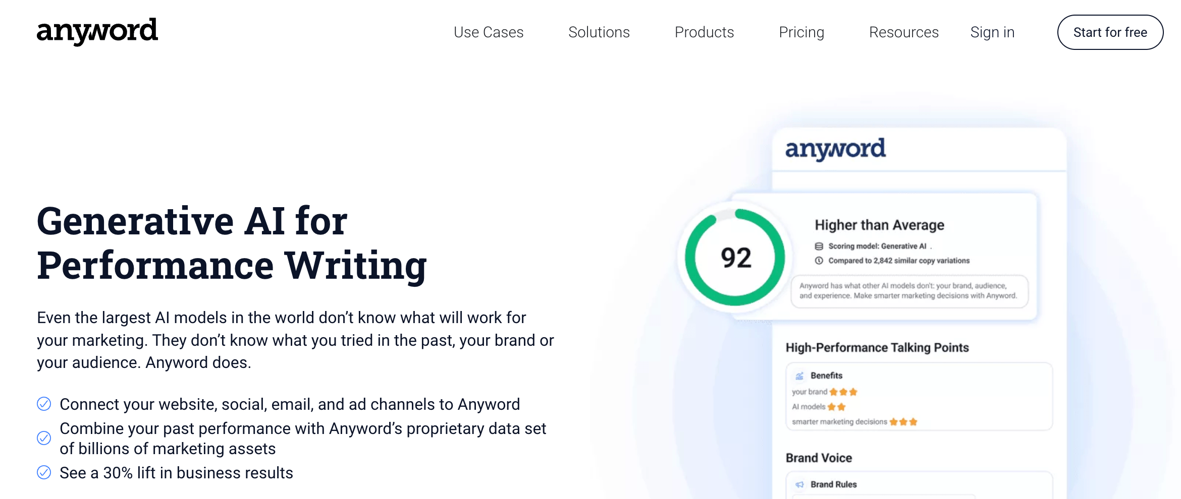 Anywords website homepage